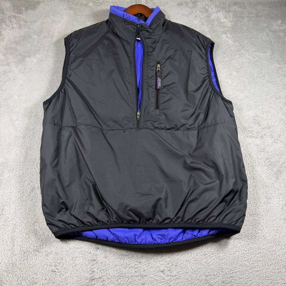 Vintage Patagonia Puffball Vest Mens Small Black Insulated Full Zip 84014 F01